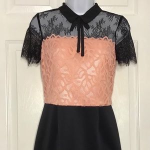 Lace pink and black dress
